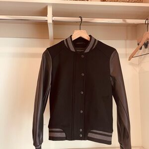Banana republic black pleather bomber